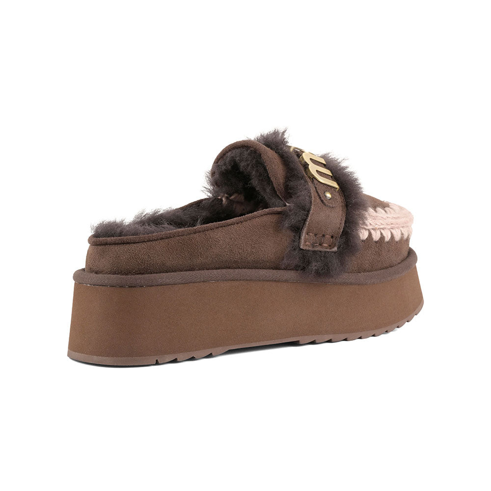 כפכפי Mou Platform Clog - Letter Logo נשים - mou-FW681006A-MOCHA-36