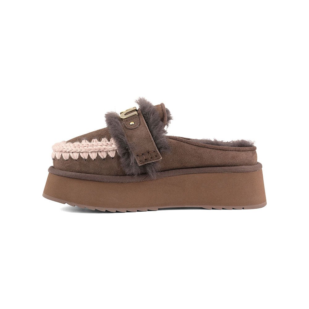 כפכפי Mou Platform Clog - Letter Logo נשים - mou-FW681006A-MOCHA-36