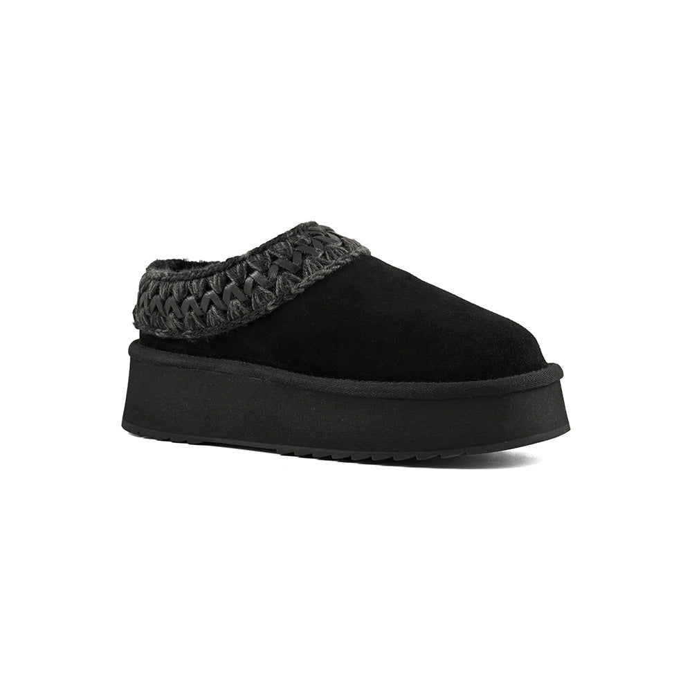 כפכפי Mou Platform Clog Suede Leather St נשים