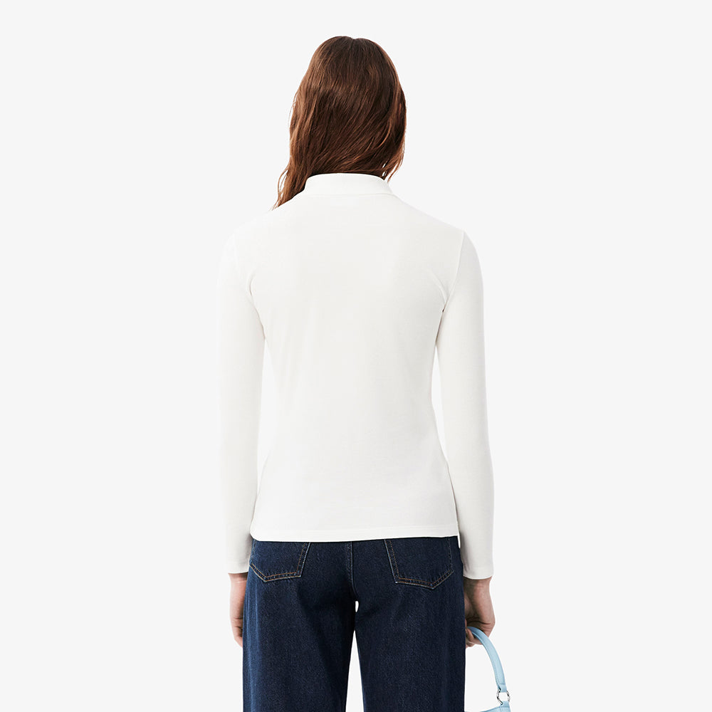 חולצת טישירט ארוכה לקוסט Slim Fit L.12.D Stretch Piqué נשים