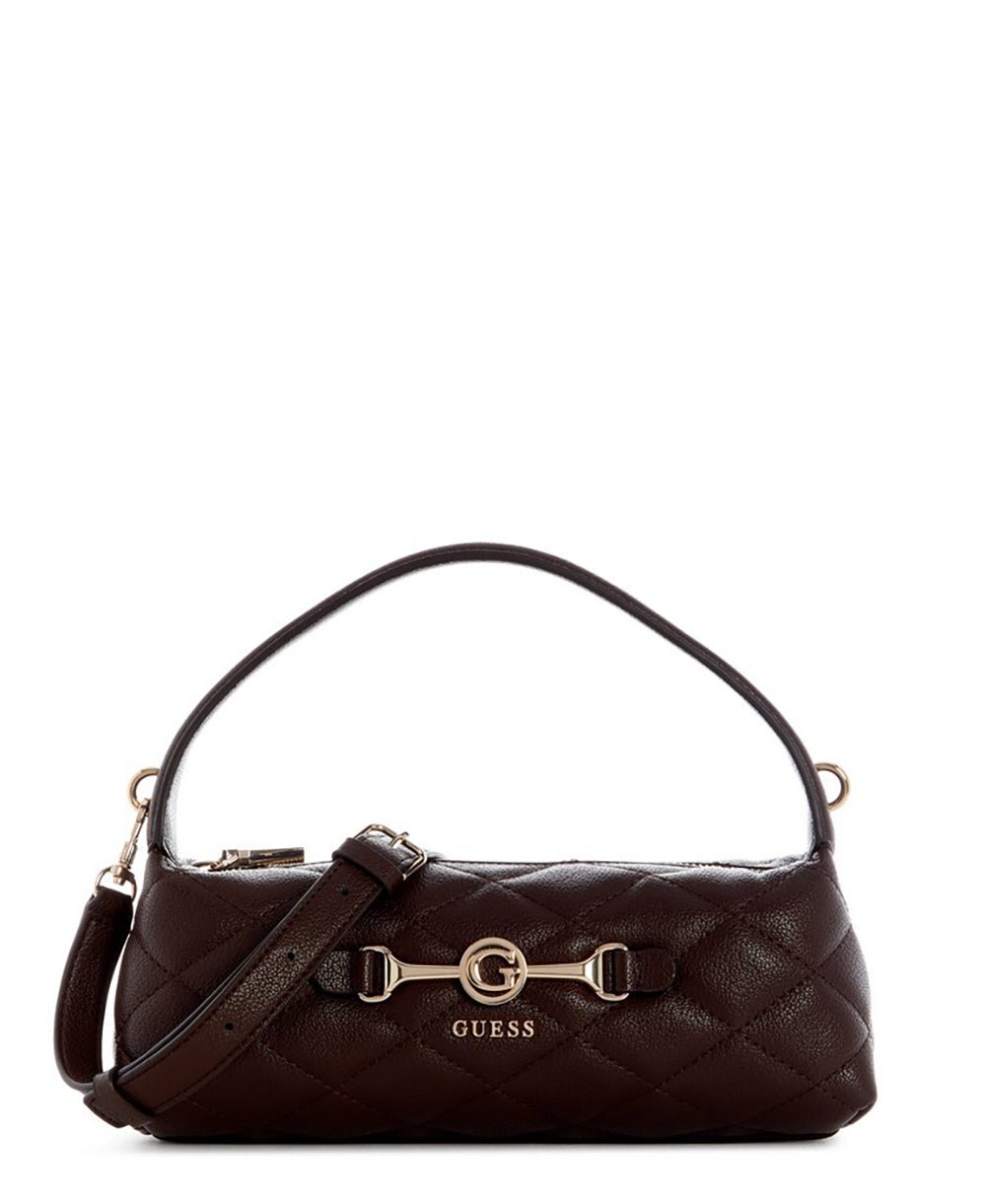 תיק Guess Frances Mini Top Zip Crossbody נשים - gus-QG224172-BRO-One-Size