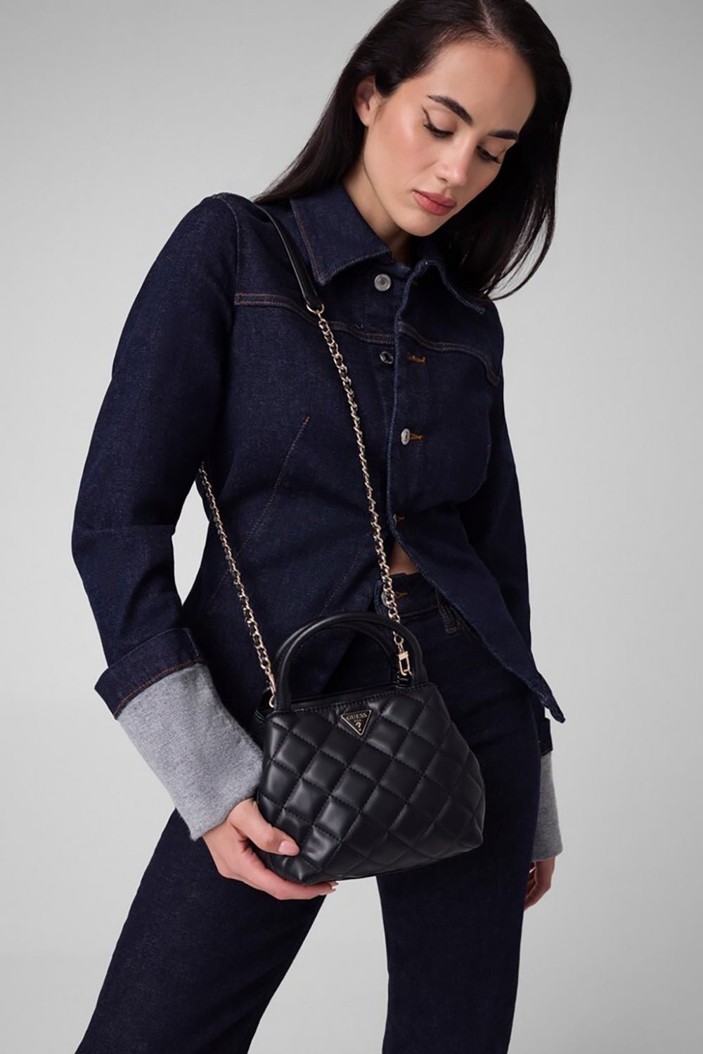 תיק Guess Juliet Mini Satchel נשים - gus-QG245671-BLA-One-Size