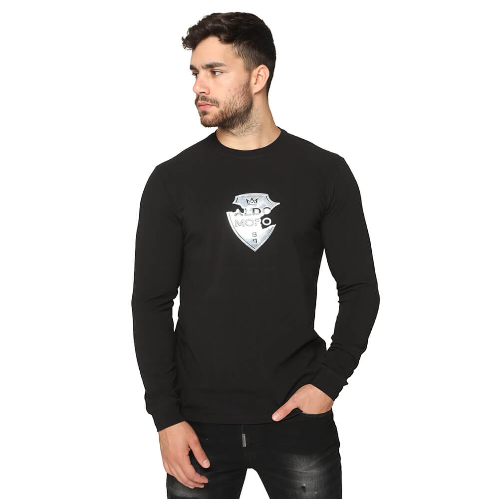 חולצת טישרט אלדו מורו ארוכה הדפס מגן שבור גברים