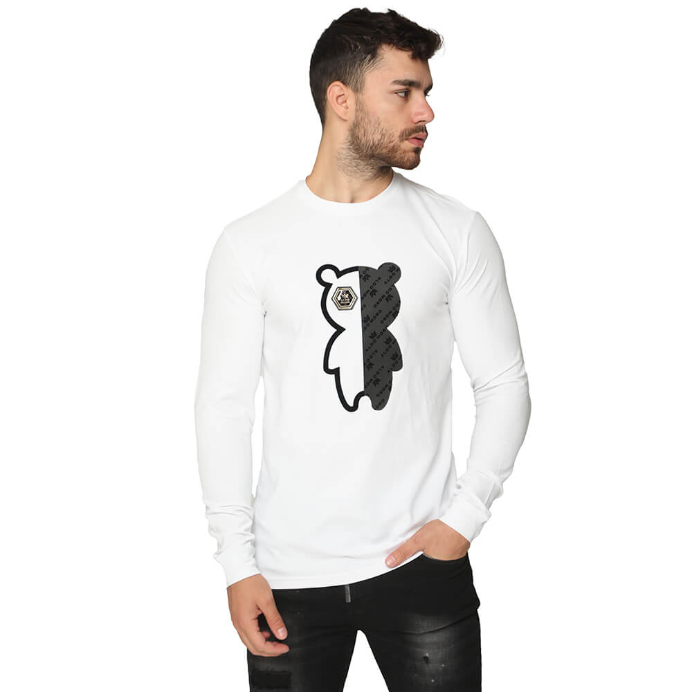 חולצת טישרט אלדו מורו ארוכה הדפס חצי דובי גברים