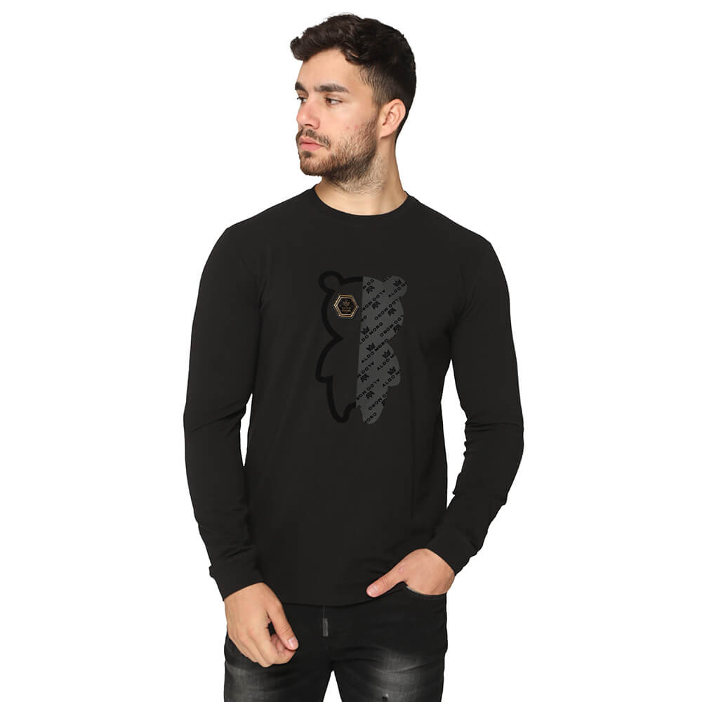 חולצת טישרט אלדו מורו ארוכה הדפס חצי דובי גברים