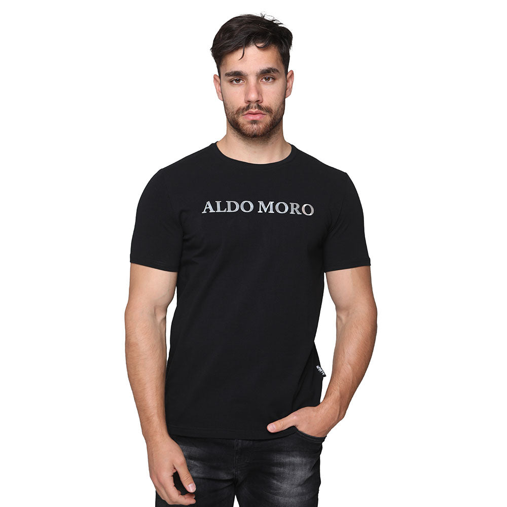 חולצת טישרט אלדו מורו קצרה לוגו סיליקון כסוף גברים