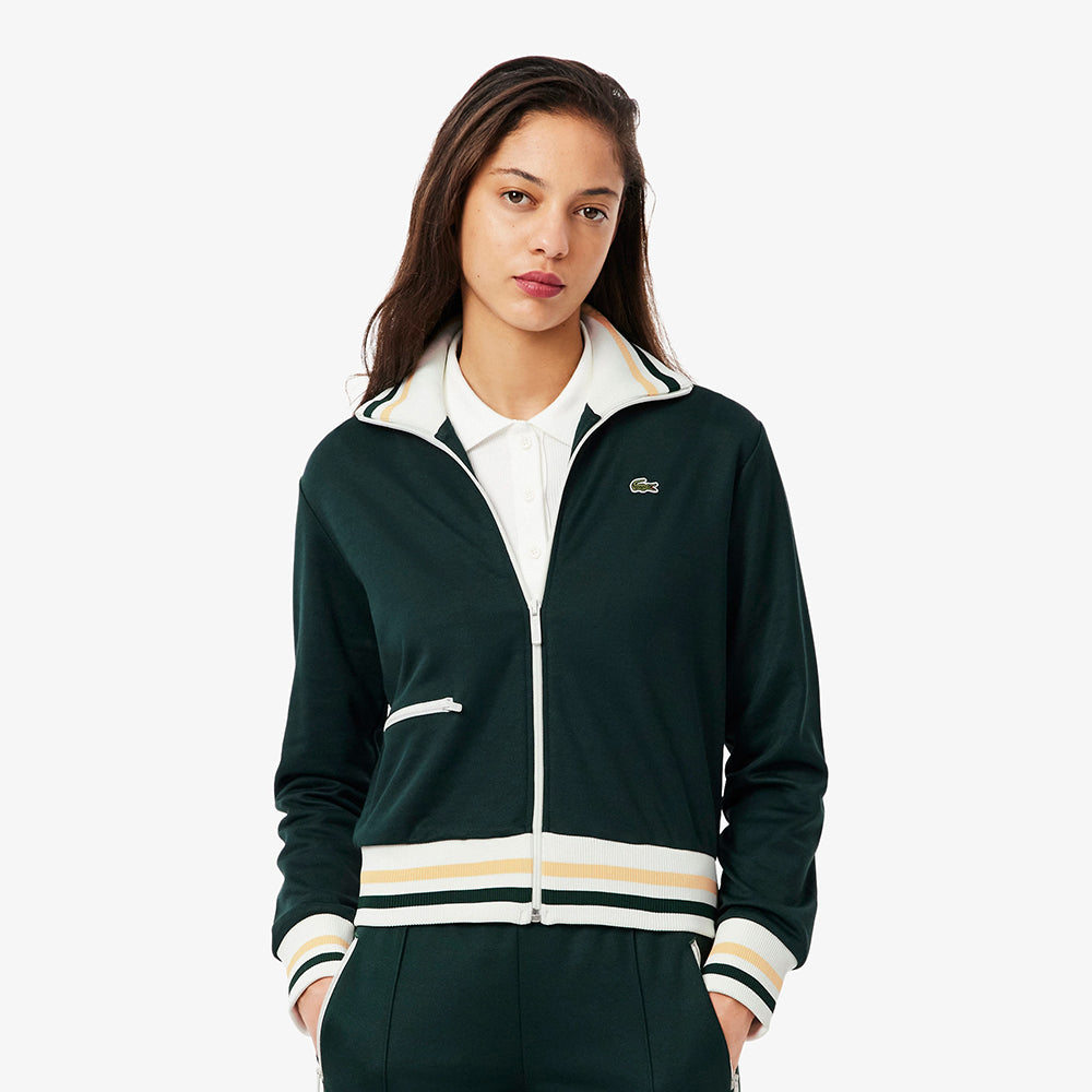 סווטשירט לקוסט Zip-Up Stripe Accent Sweatshirt נשים