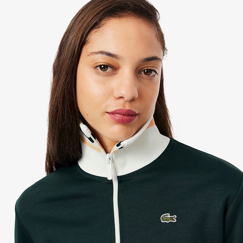 סווטשירט לקוסט Zip-Up Stripe Accent Sweatshirt נשים - lct-SF5252-YZP-34-XS