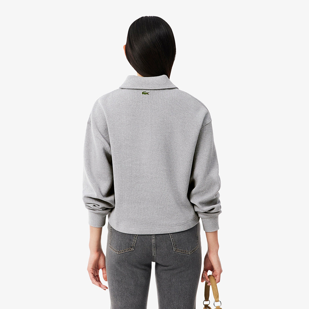 סווטשירט לקוסט Oversized Ribbed Polo Collar נשים