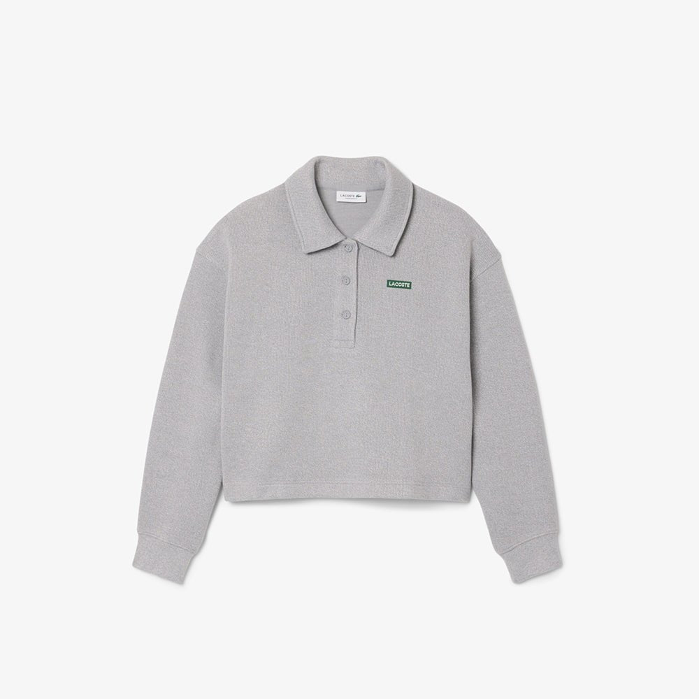 סווטשירט לקוסט Oversized Ribbed Polo Collar נשים - lct-SF8368-CCA-34-XS