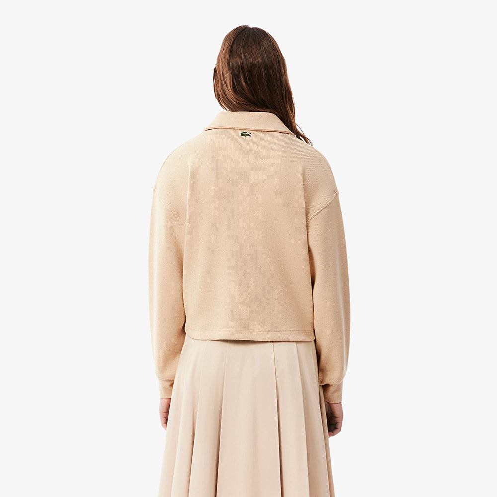 סווטשירט לקוסט Oversized Ribbed Polo Collar נשים