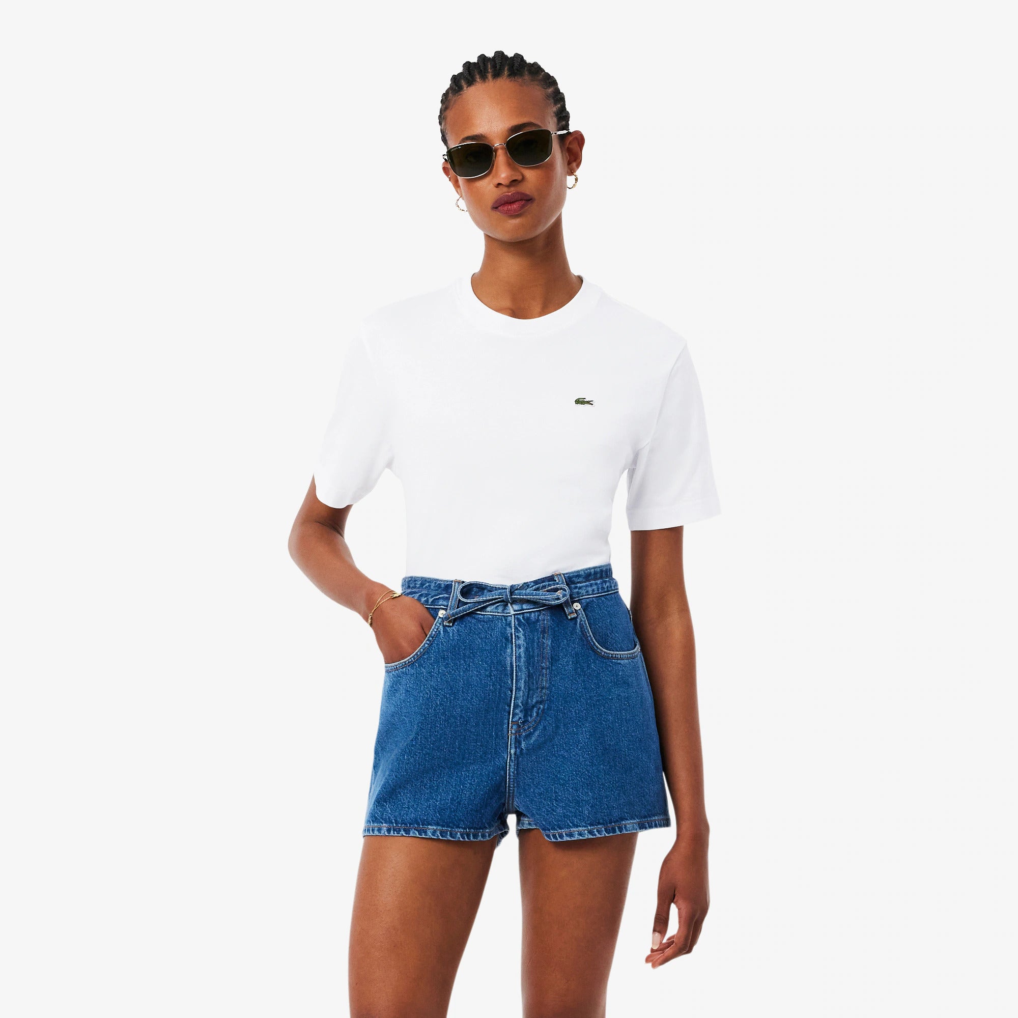 חולצת טישירט קצרה לקוסט Relaxed Fit Soft Cotton נשים