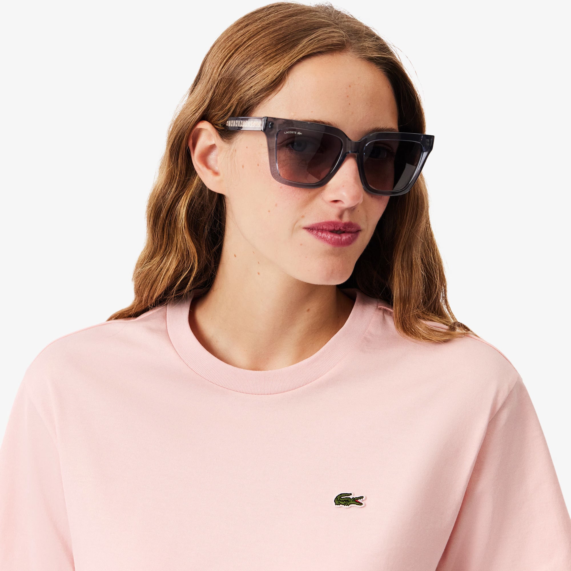 חולצת טישירט קצרה לקוסט Relaxed Fit Soft Cotton נשים