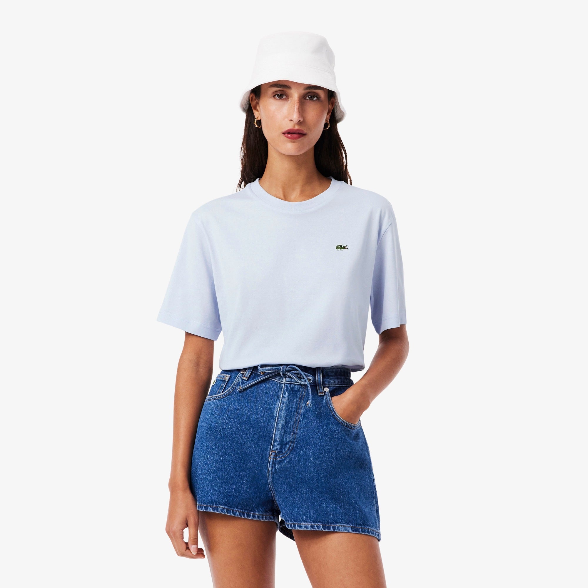 חולצת טישירט קצרה לקוסט Relaxed Fit Soft Cotton נשים