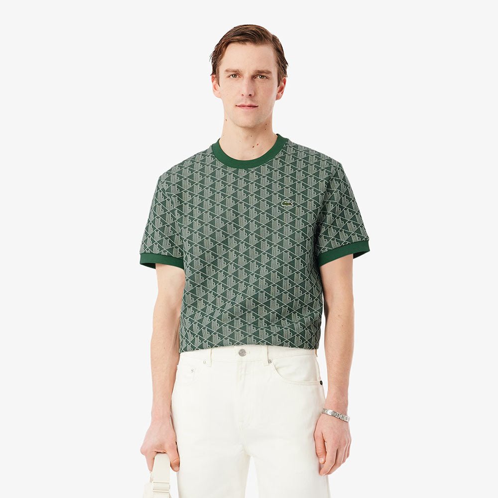 חולצת טישירט קצרה לקוסט Monogram Jacquard גברים