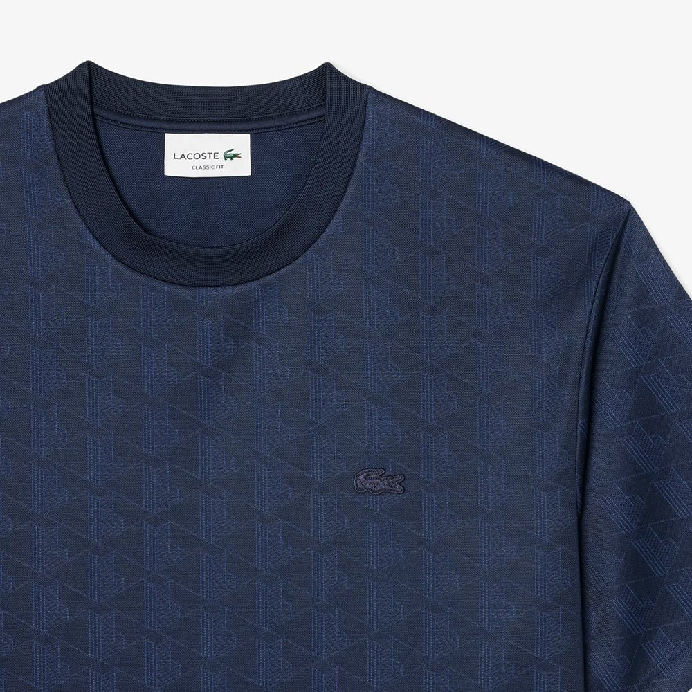 חולצת טישירט קצרה לקוסט Monogram Jacquard גברים - lct-TH1985-166-2-XS