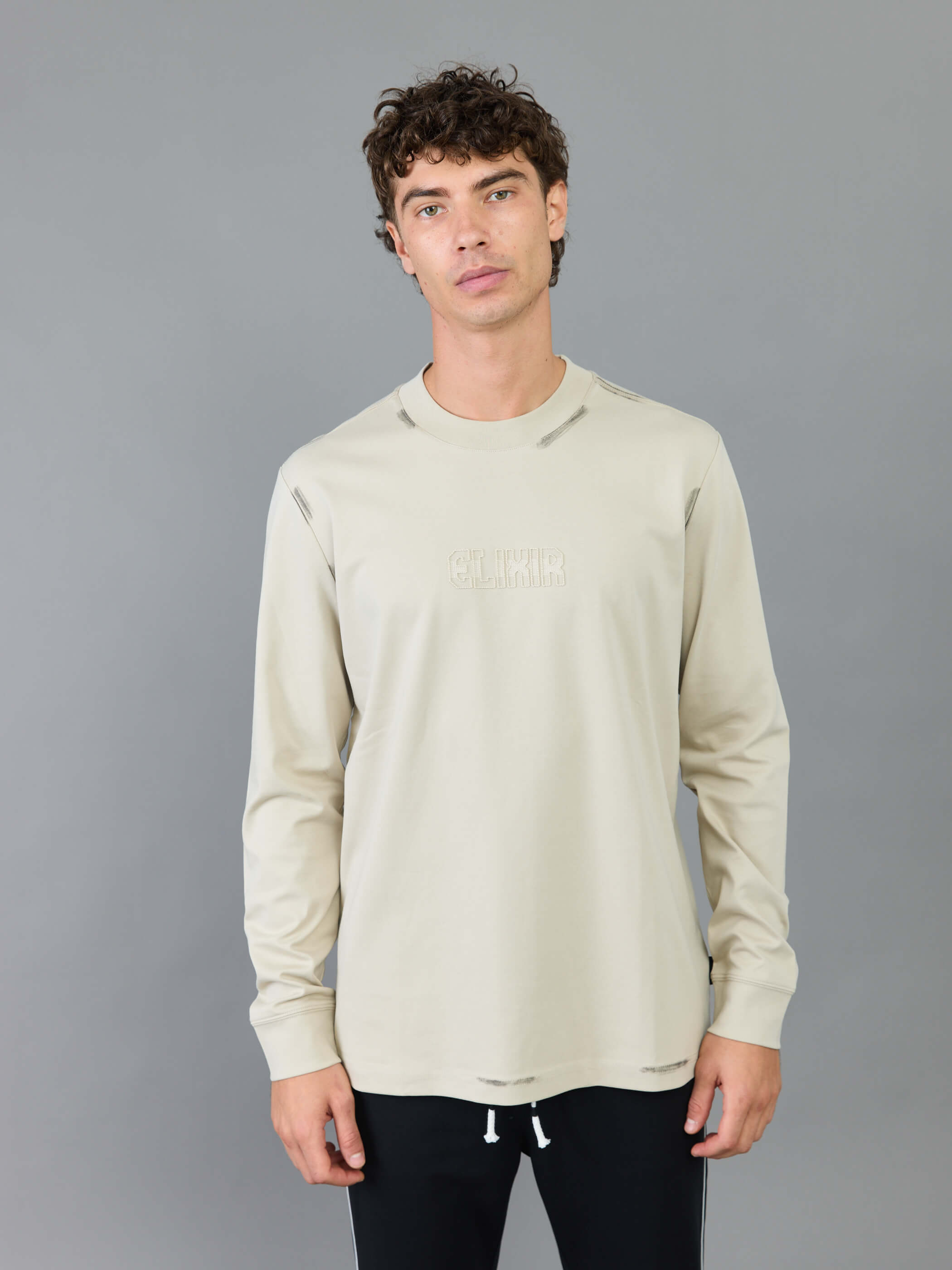 חולצת טישירט ארוכה אליקסיר Center Logo גברים