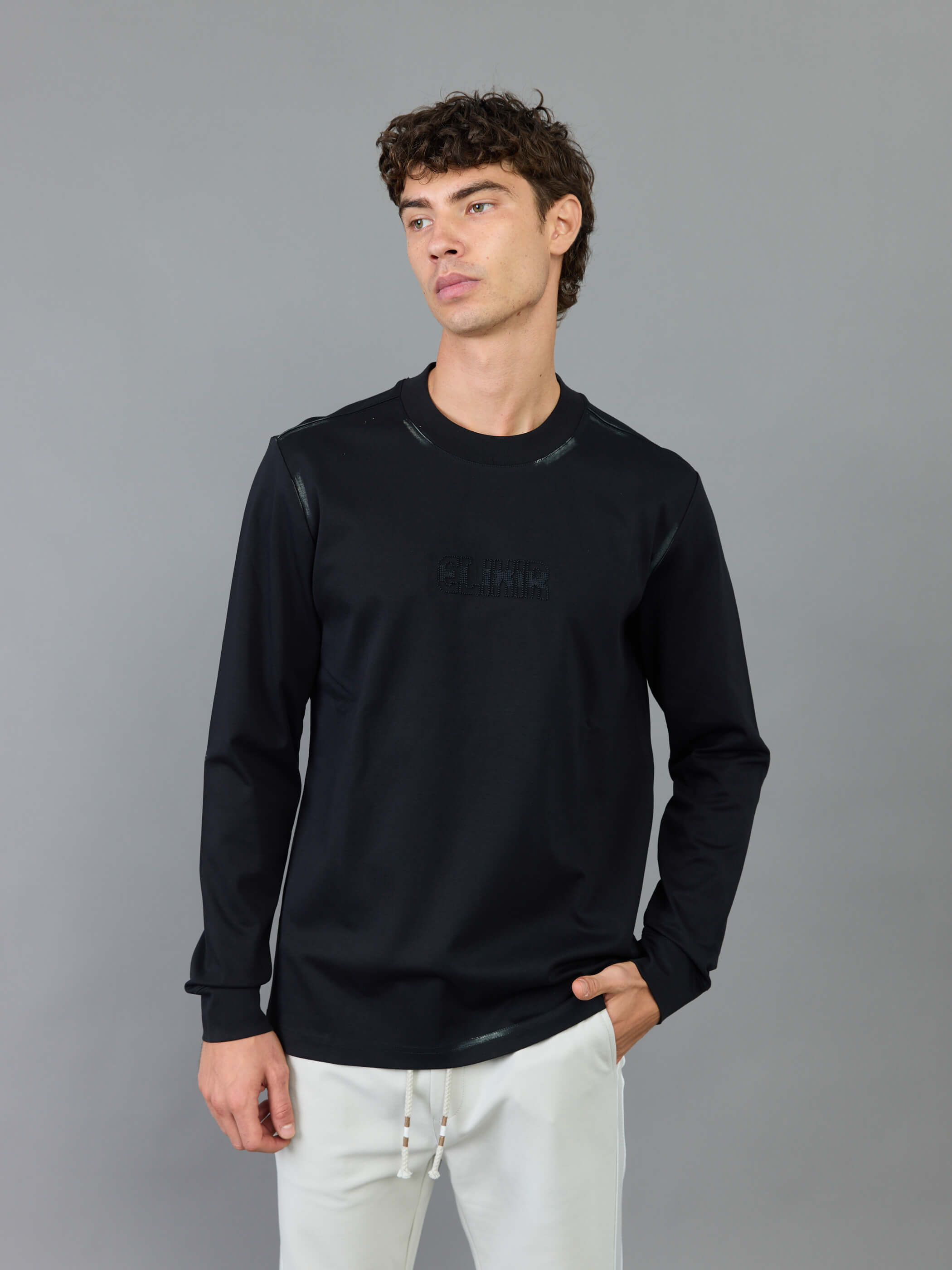 חולצת טישירט ארוכה אליקסיר Center Logo גברים