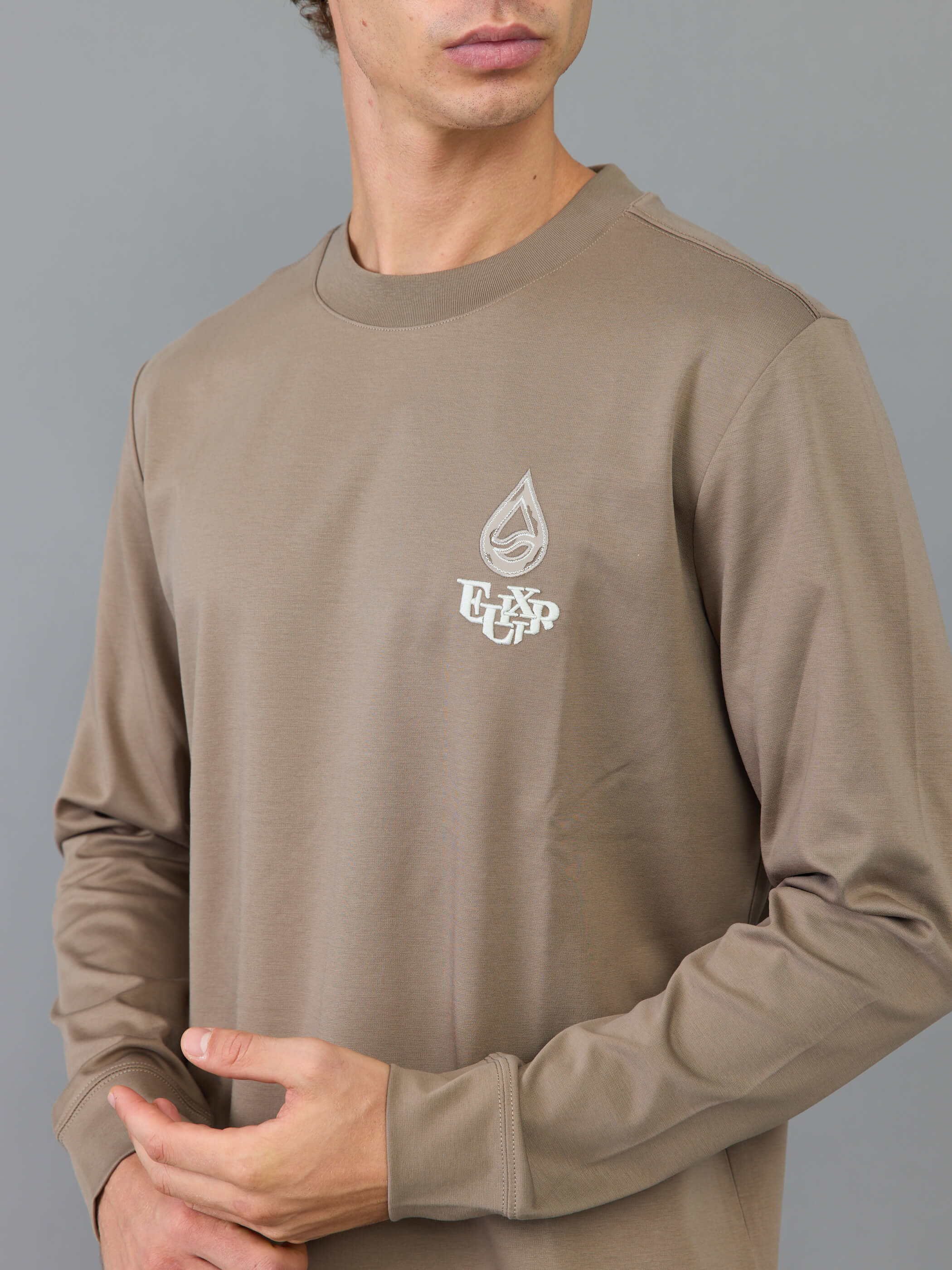 חולצת טישירט ארוכה אליקסיר Back Logo גברים