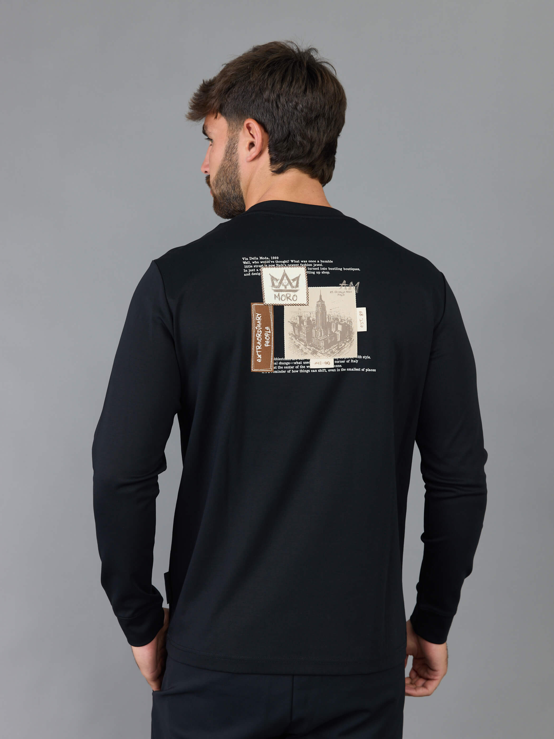 חולצת טישירט ארוכה אלדו מורו Back City Print גברים