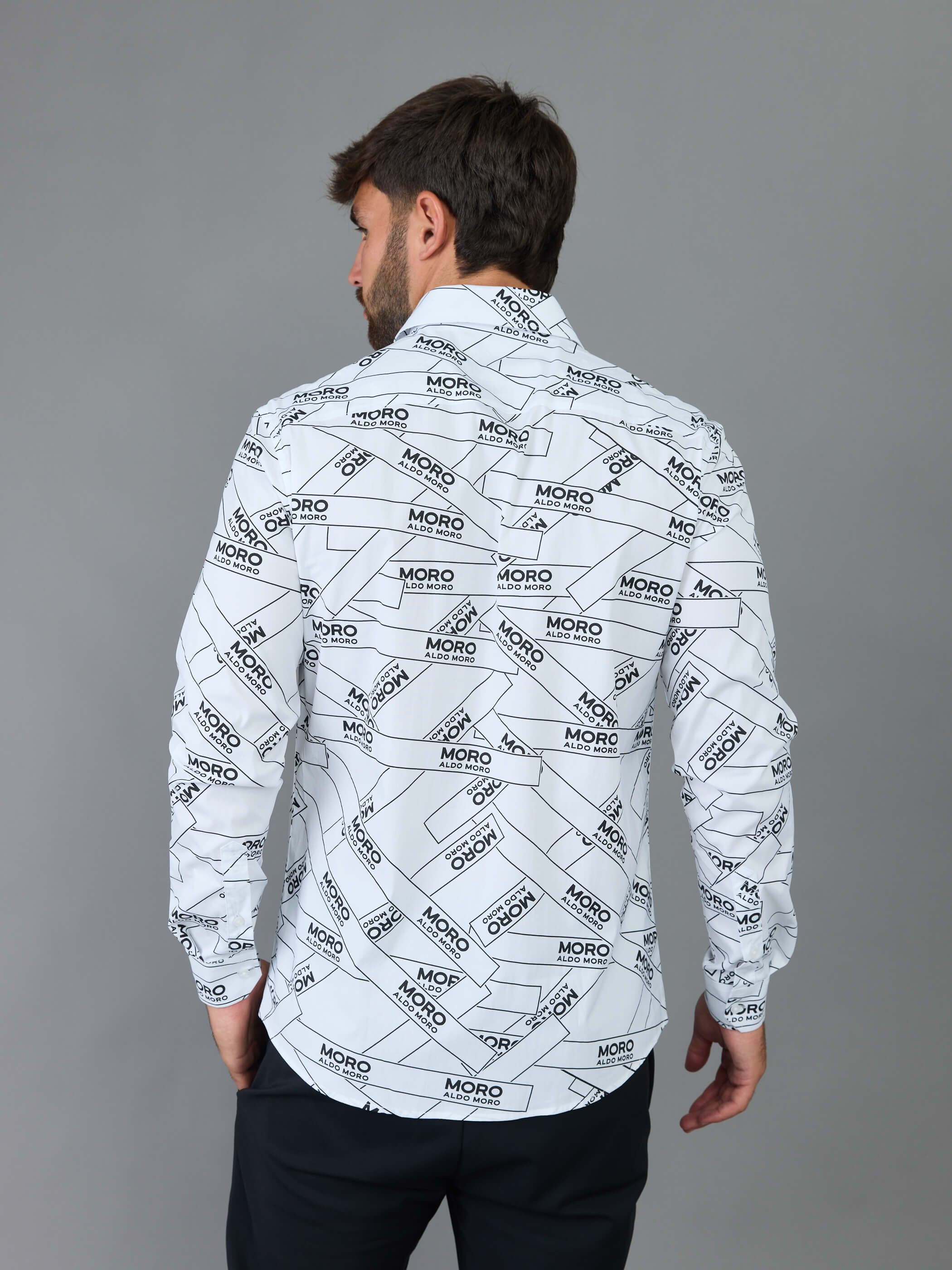 חולצה מכופתרת אלדו מורו All Over Logo גברים