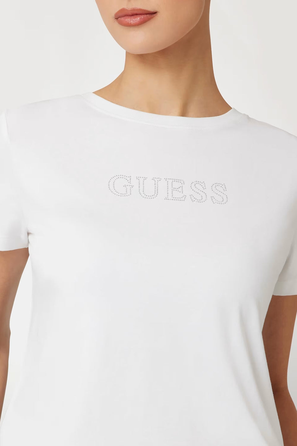חולצת טישירט קצרה Guess Rhinestones Logo נשים