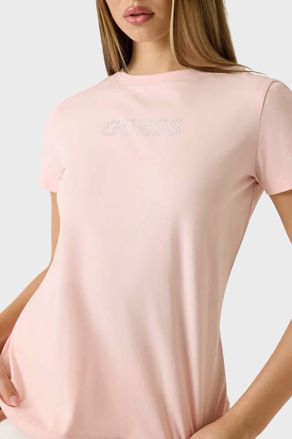 חולצת טישירט קצרה Guess Rhinestones Logo נשים