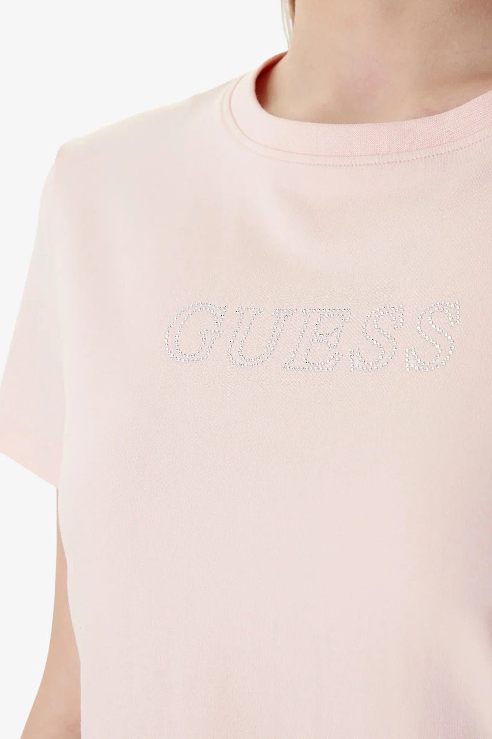 חולצת טישירט קצרה Guess Rhinestones Logo נשים