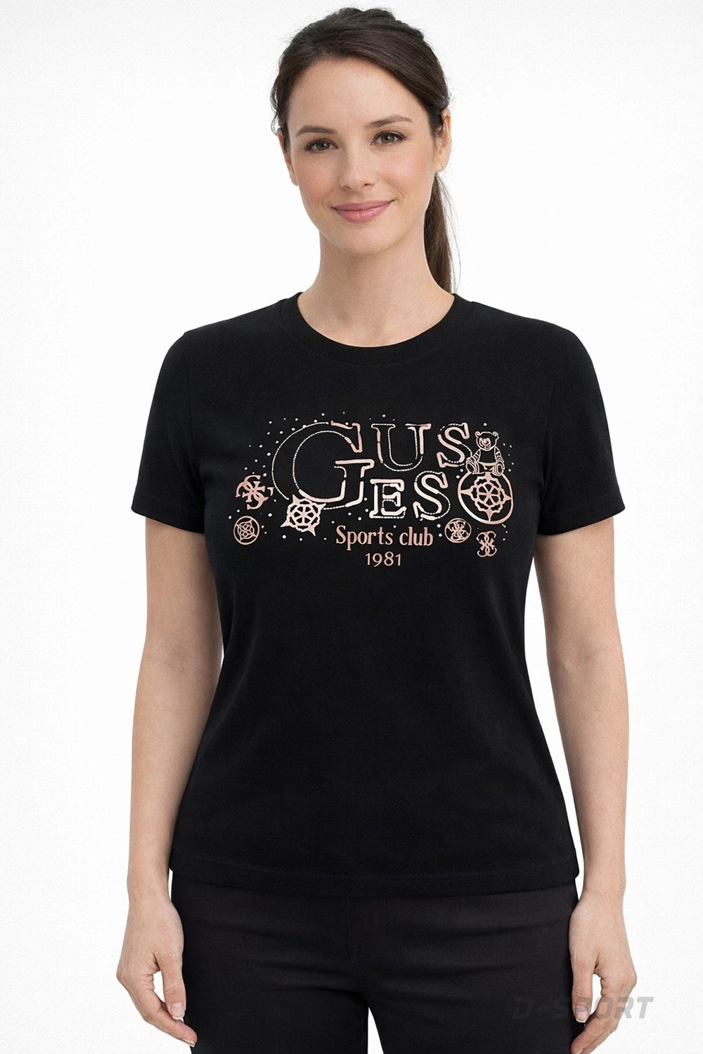 חולצת טישירט קצרה Guess Organic Stream Jersey נשים