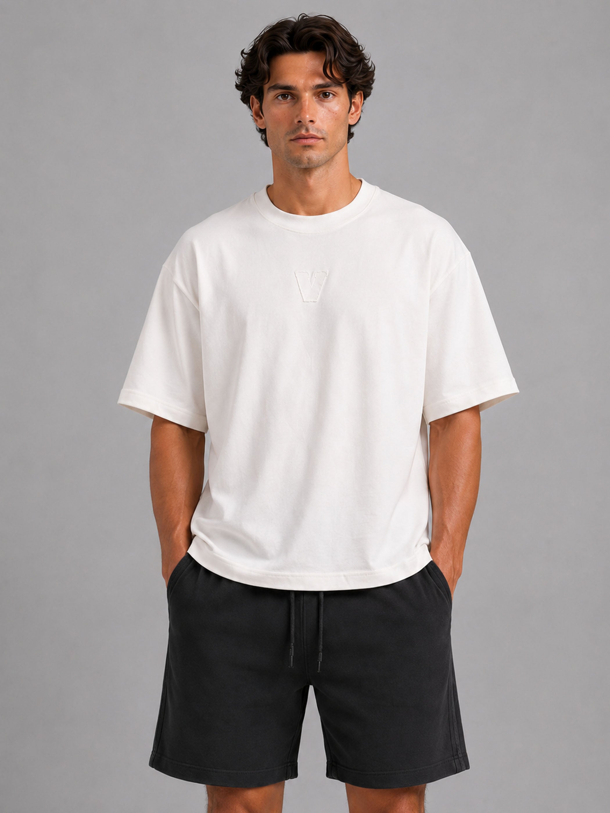 חולצת טישירט קצרה וויב Over Shirt V Logo גברים