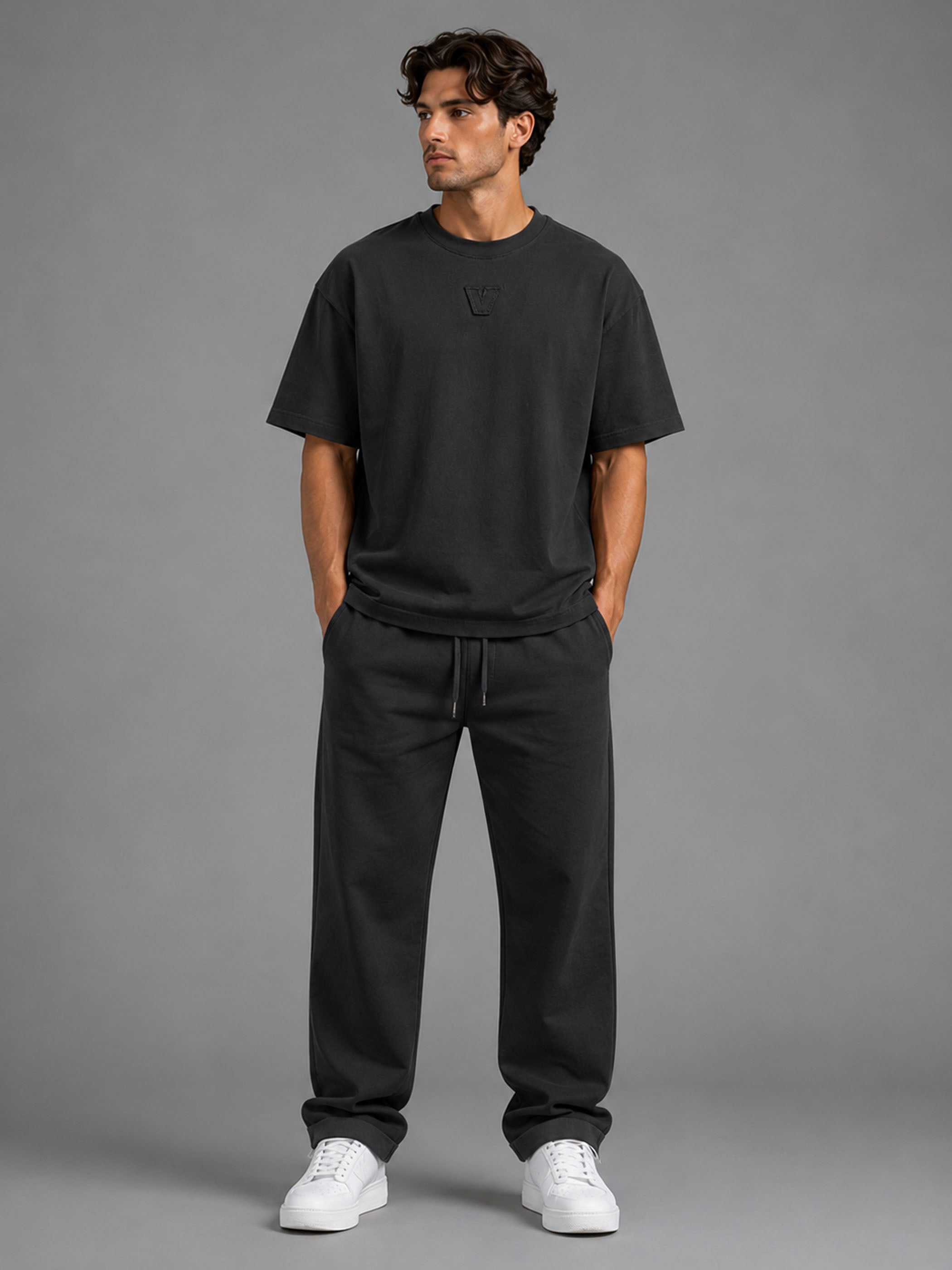 חולצת טישירט קצרה וויב Over Shirt V Logo גברים