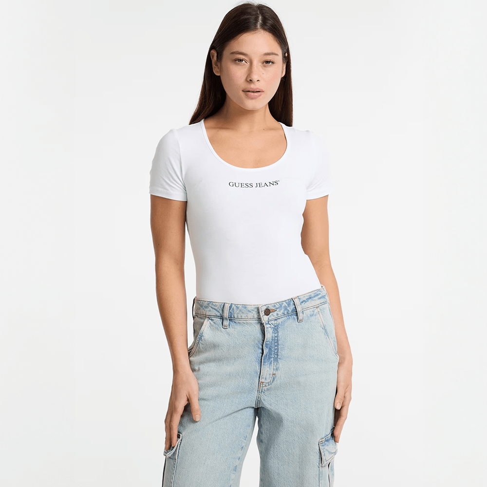 חולצת טישירט קצרה Guess Embroidered Logo Body נשים