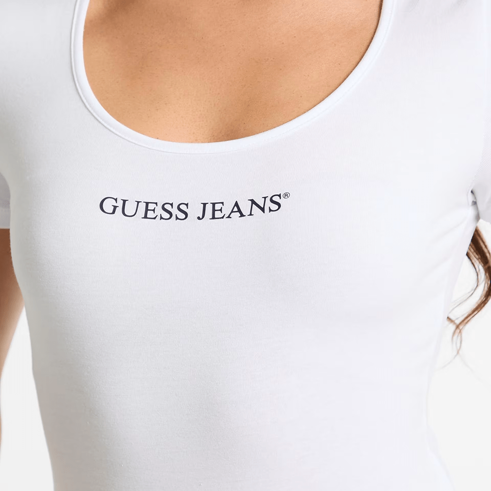 חולצת טישירט קצרה Guess Embroidered Logo Body נשים