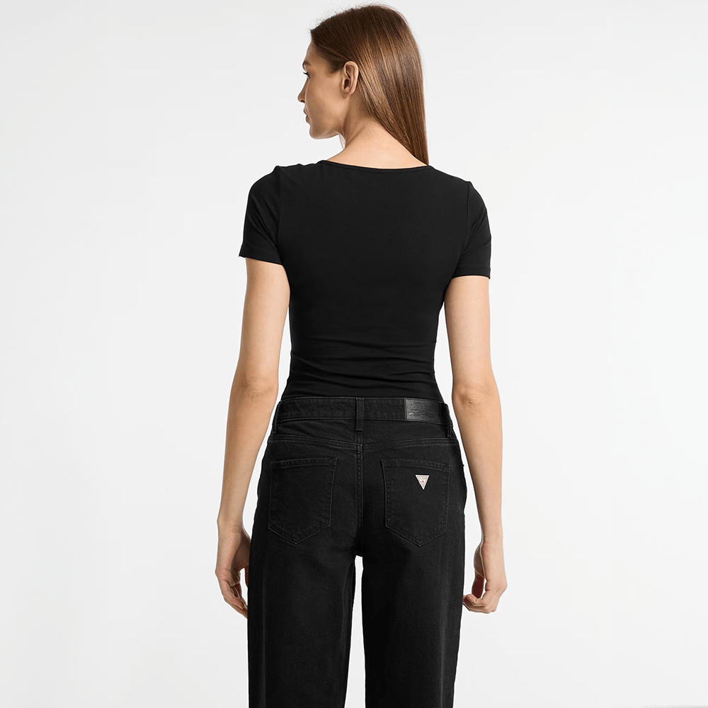 חולצת טישירט קצרה Guess Embroidered Logo Body נשים