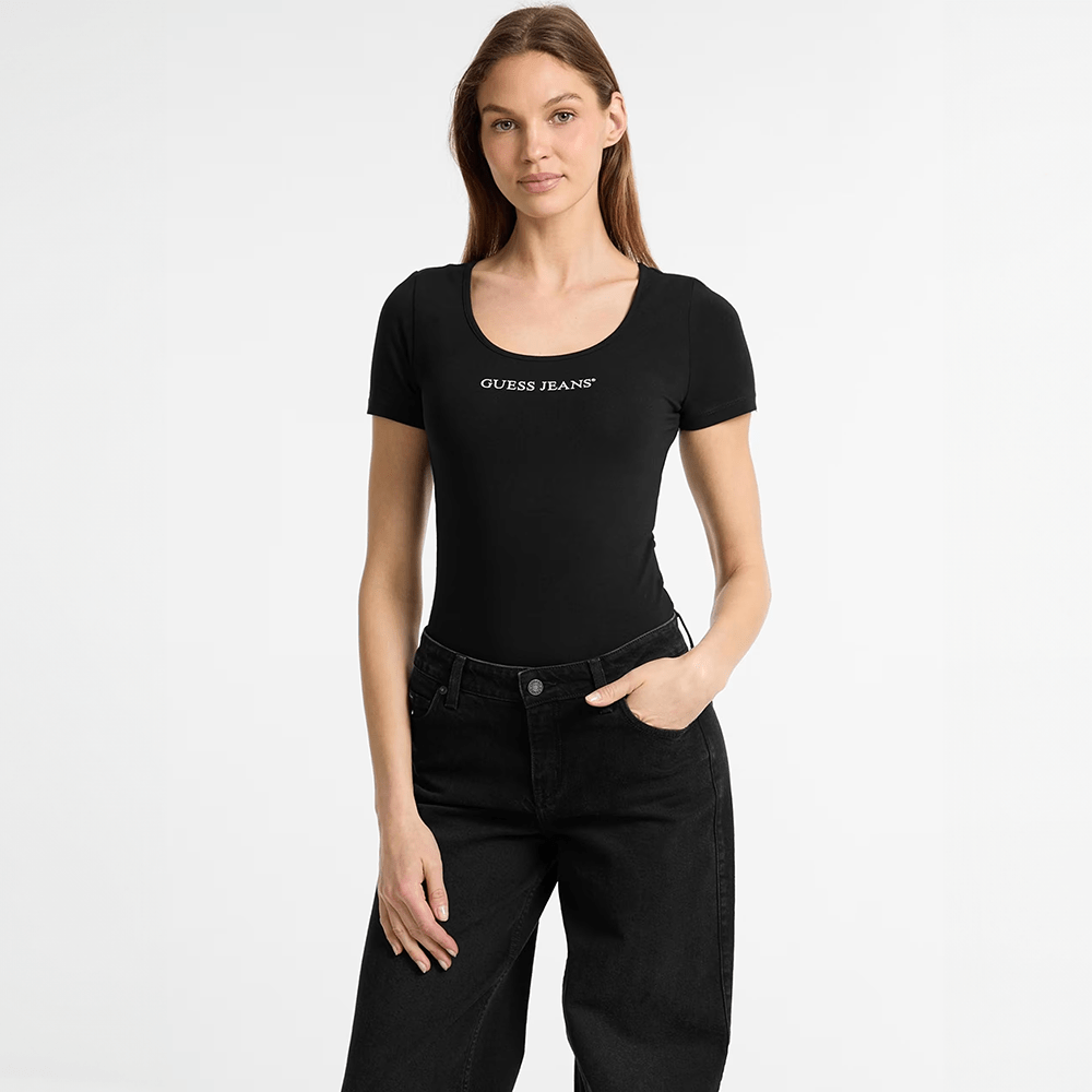 חולצת טישירט קצרה Guess Embroidered Logo Body נשים