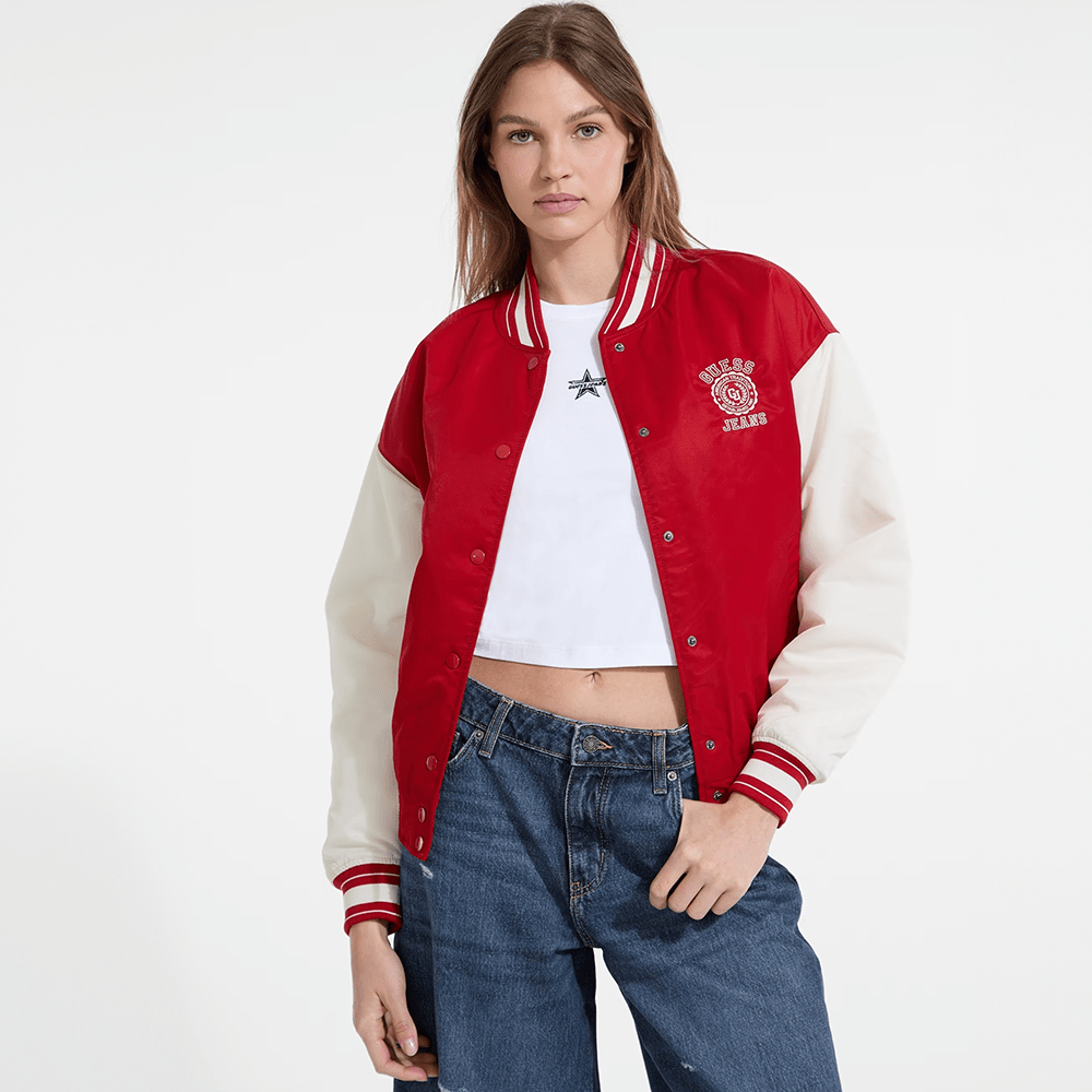 ג'קט Guess Embroidered Varsity נשים