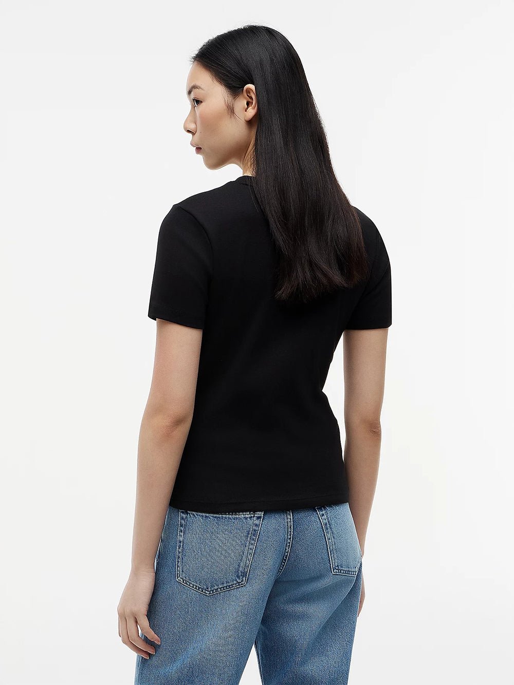 חולצת טישירט קצרה טומי הילפיגר Flag Embroidery Crew Neck Slim נשים