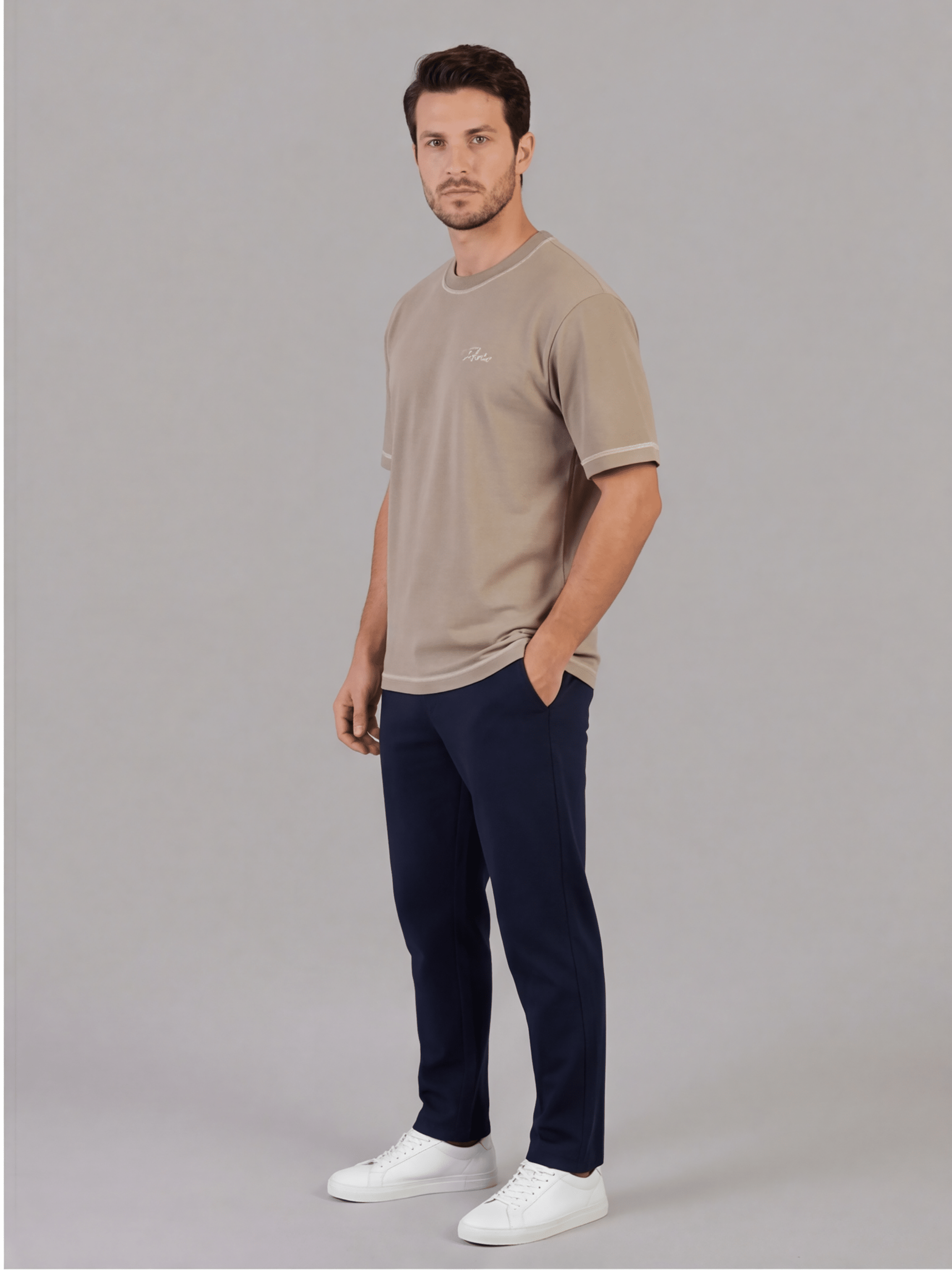 חולצת טישירט קצרה אליקסיר Small Logo & Hand Sewing גברים