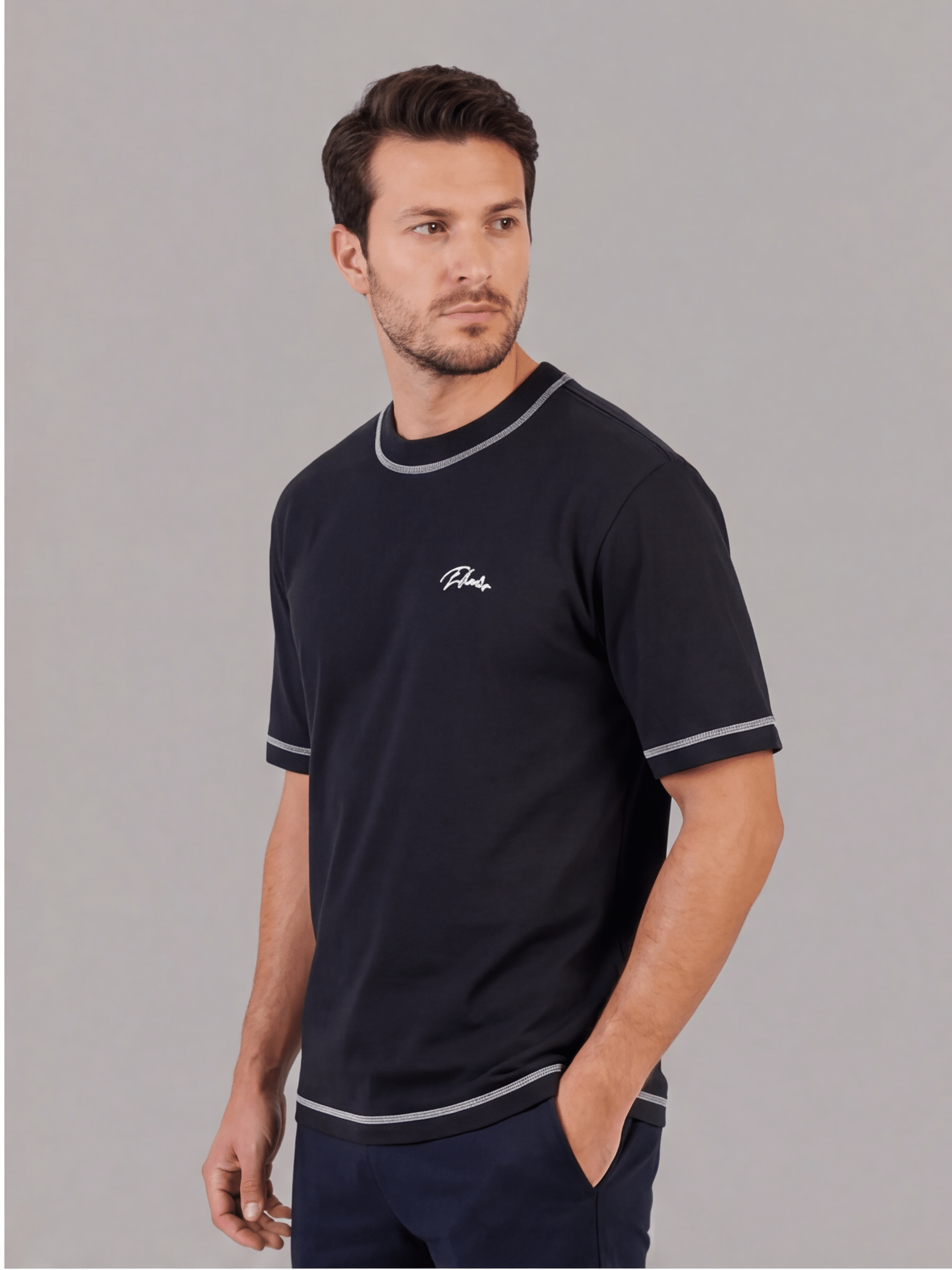 חולצת טישירט קצרה אליקסיר Small Logo & Hand Sewing גברים