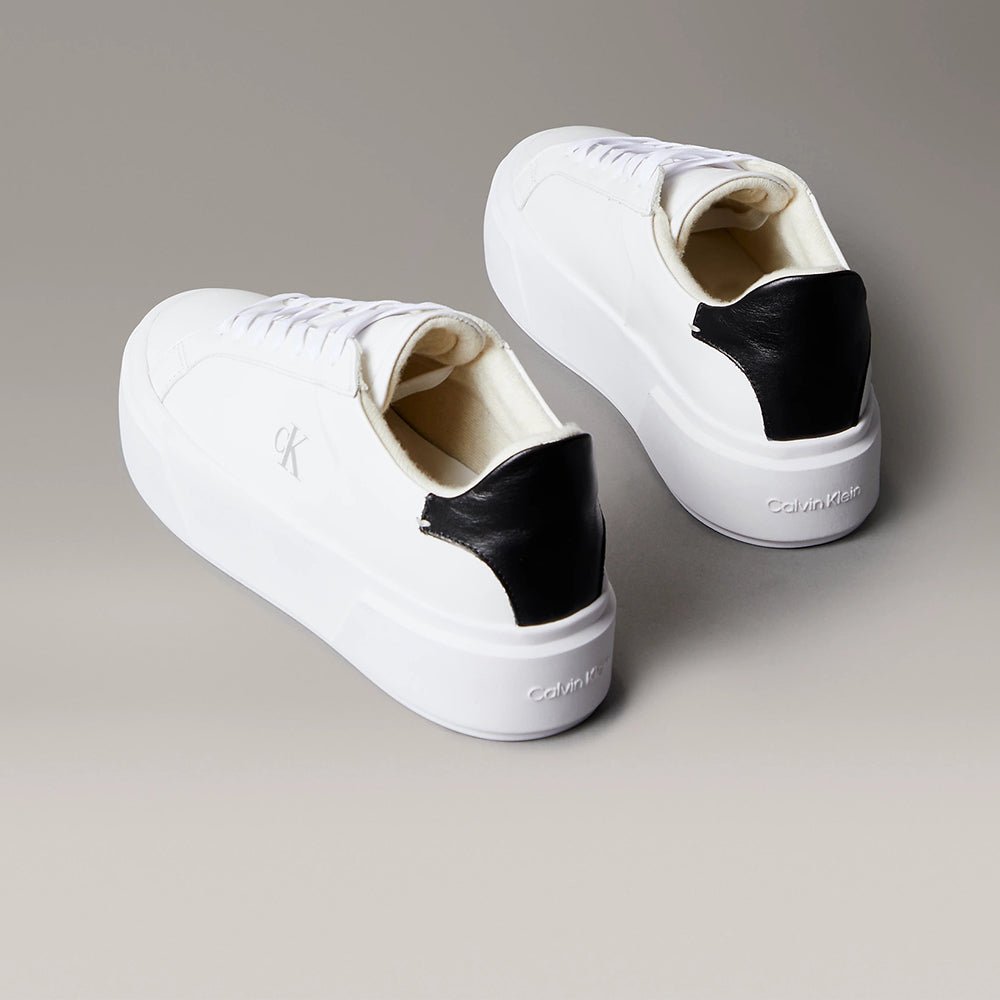 נעלי קלווין קליין Leather Signature Logo Platform Trainers נשים