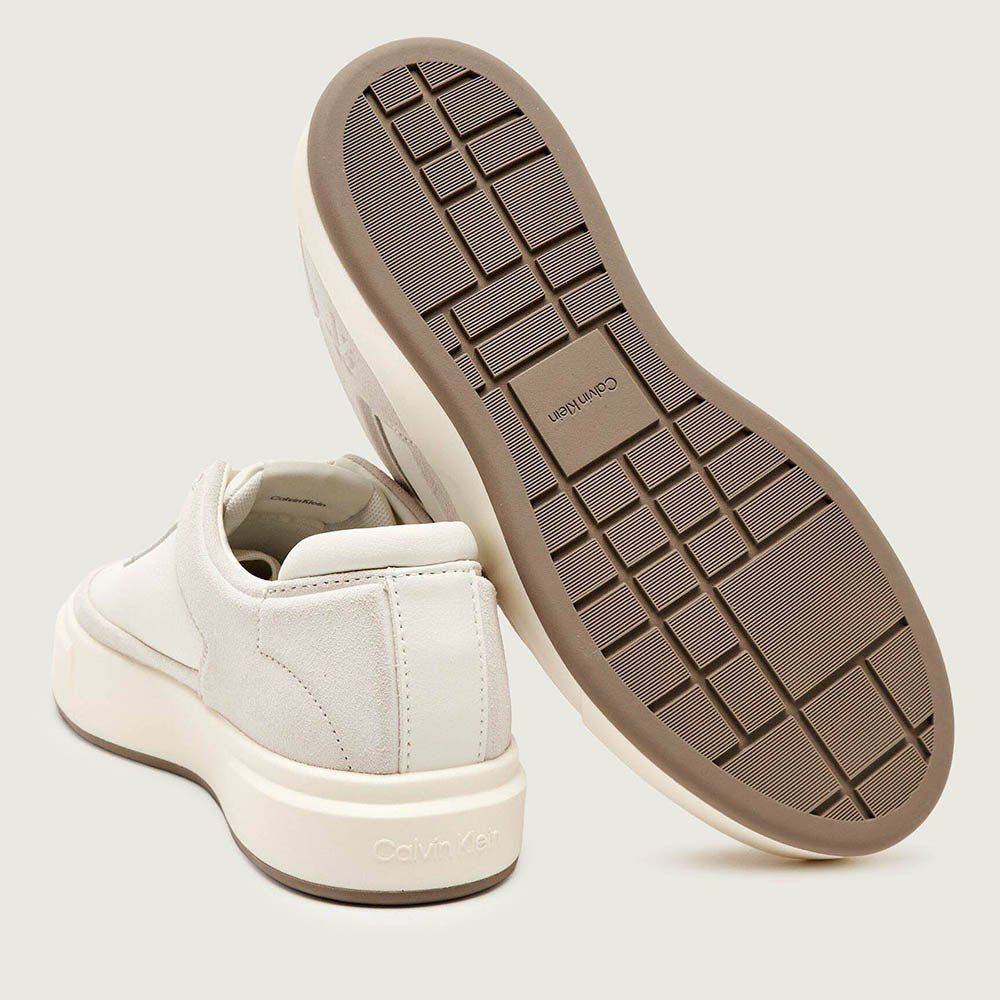 נעלי קלווין קליין Leather and Suede Signature Trainers נשים