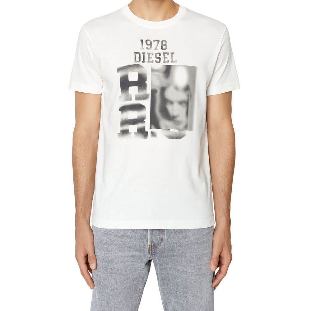 חולצת טישרט דיזל קצרה Blurry Face Print גברים