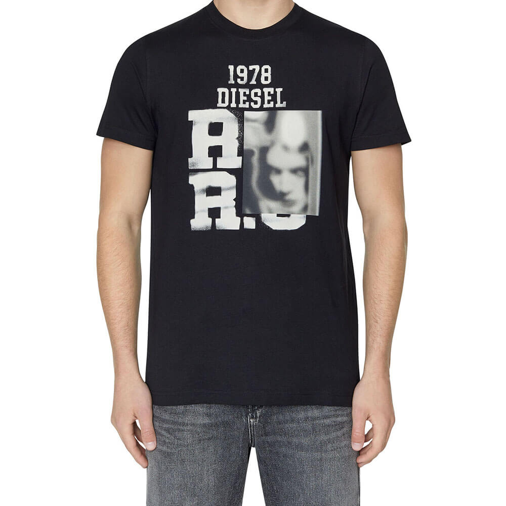 חולצת טישרט דיזל קצרה Blurry Face Print גברים