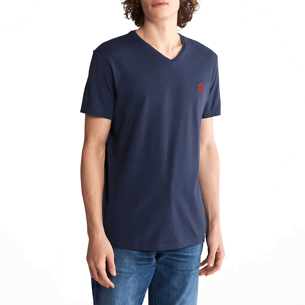 חולצת טישרט טימברלנד קצרה Dunstan River V-Neck Tee גברים