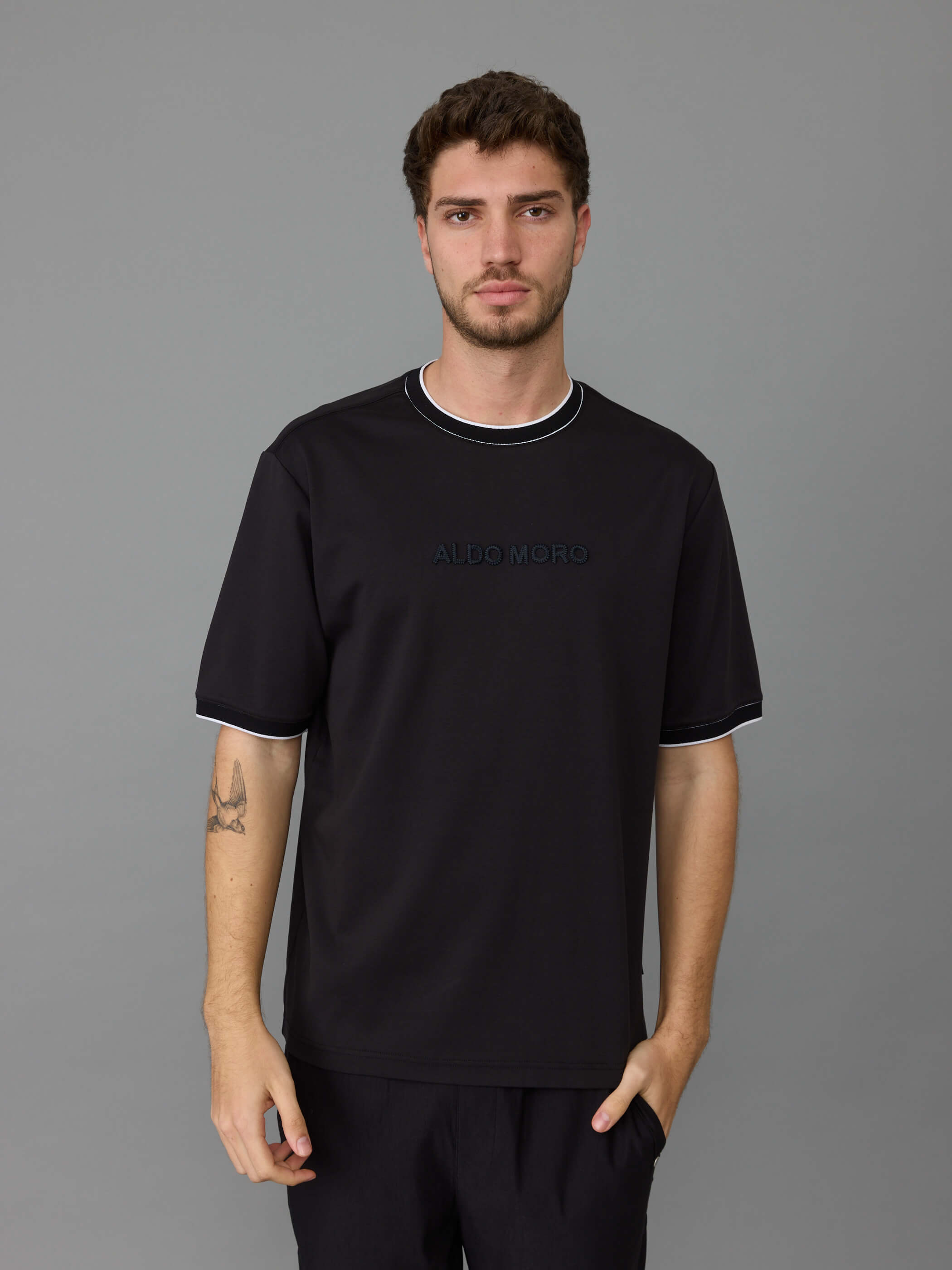 חולצת טישירט קצרה אלדו מורו Strip Collar גברים