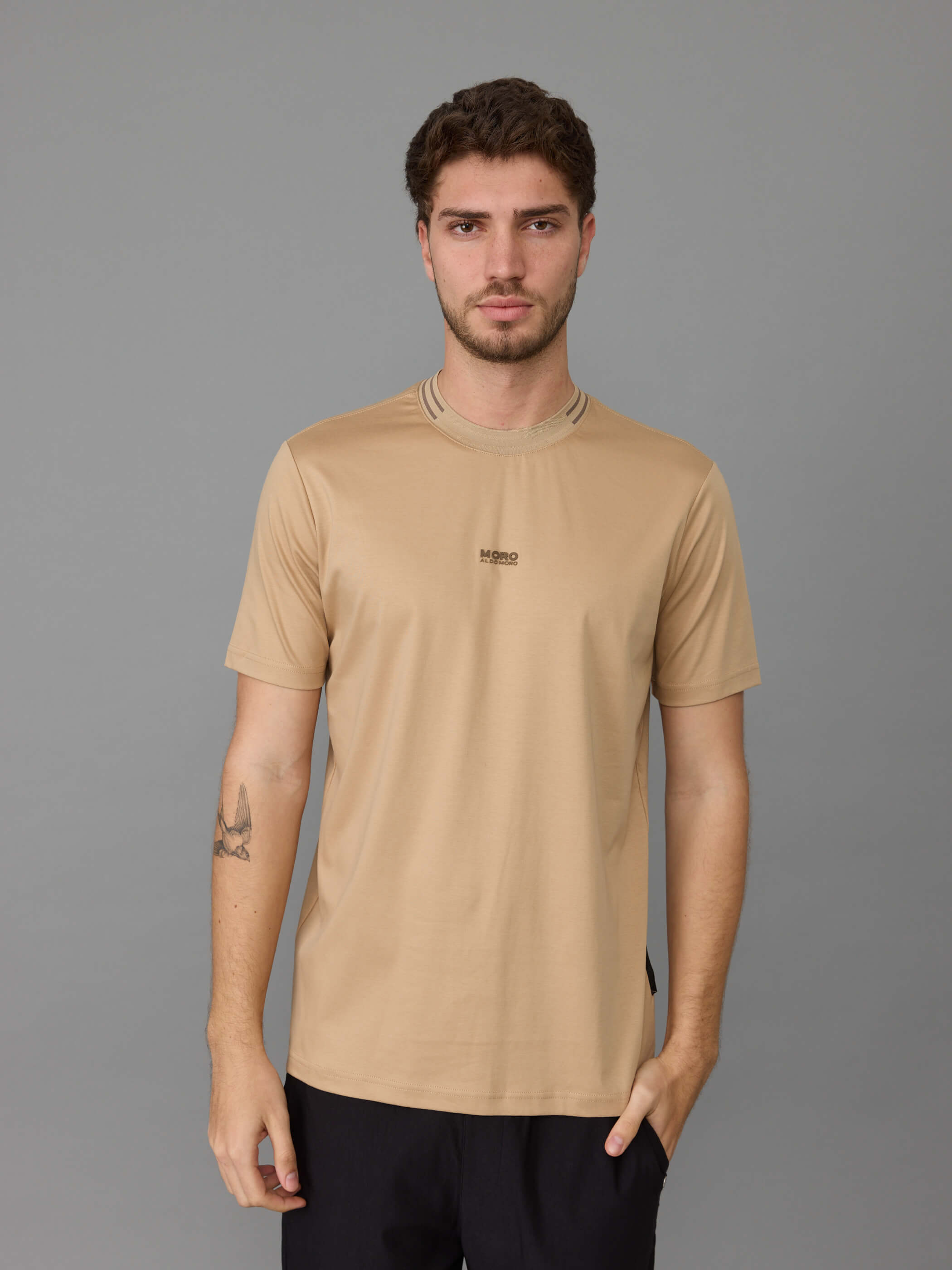 חולצת טישירט קצרה אלדו מורו Strip Collar גברים