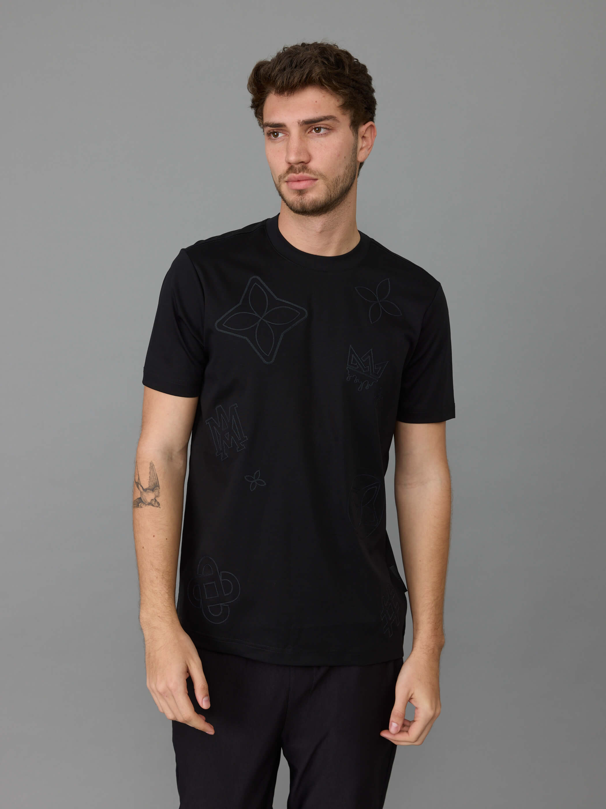 חולצת טישירט קצרה אלדו מורו Embroidery Logo And Flower גברים