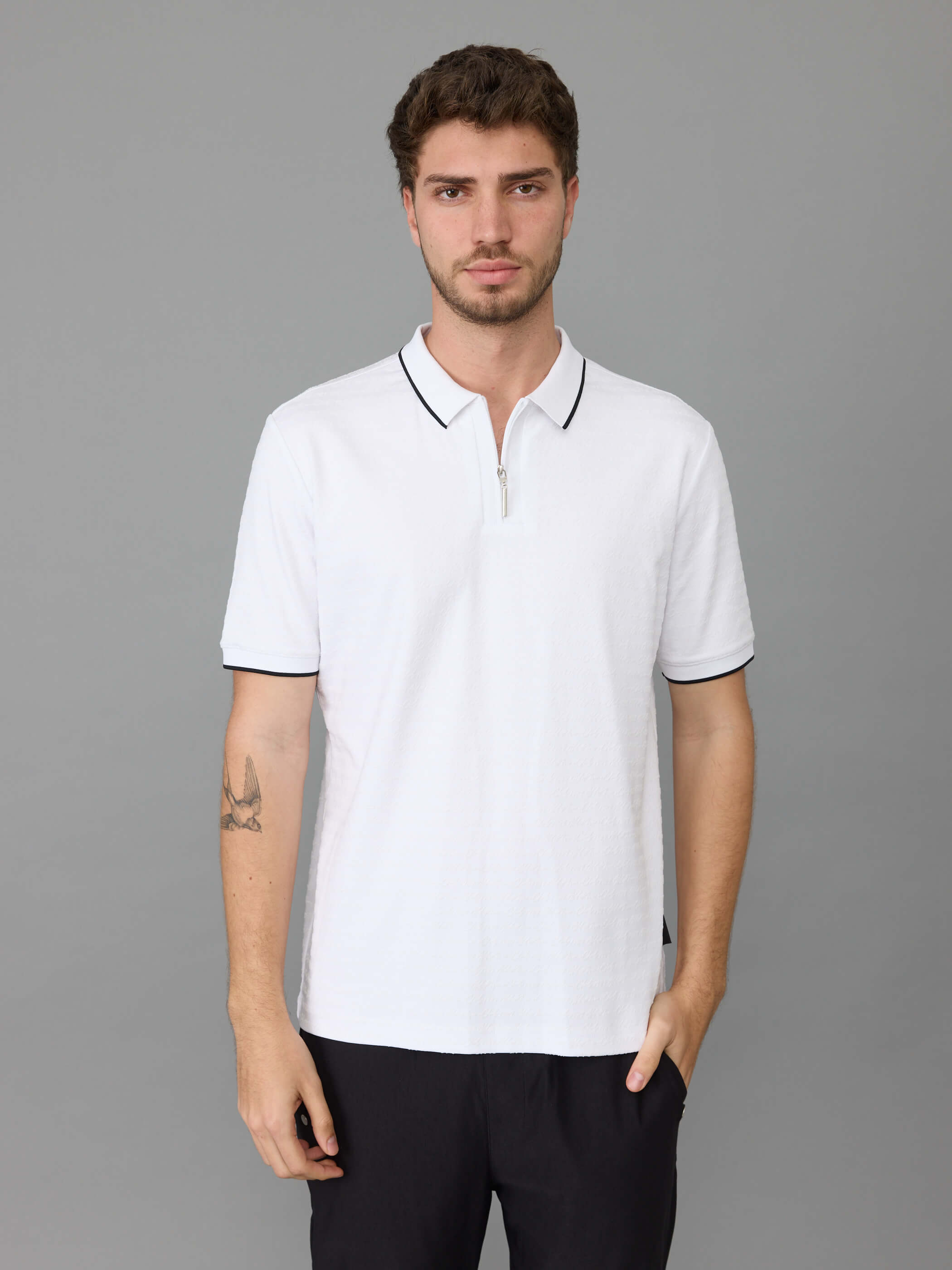 חולצת פולו אלדו מורו Zip & Strip גברים