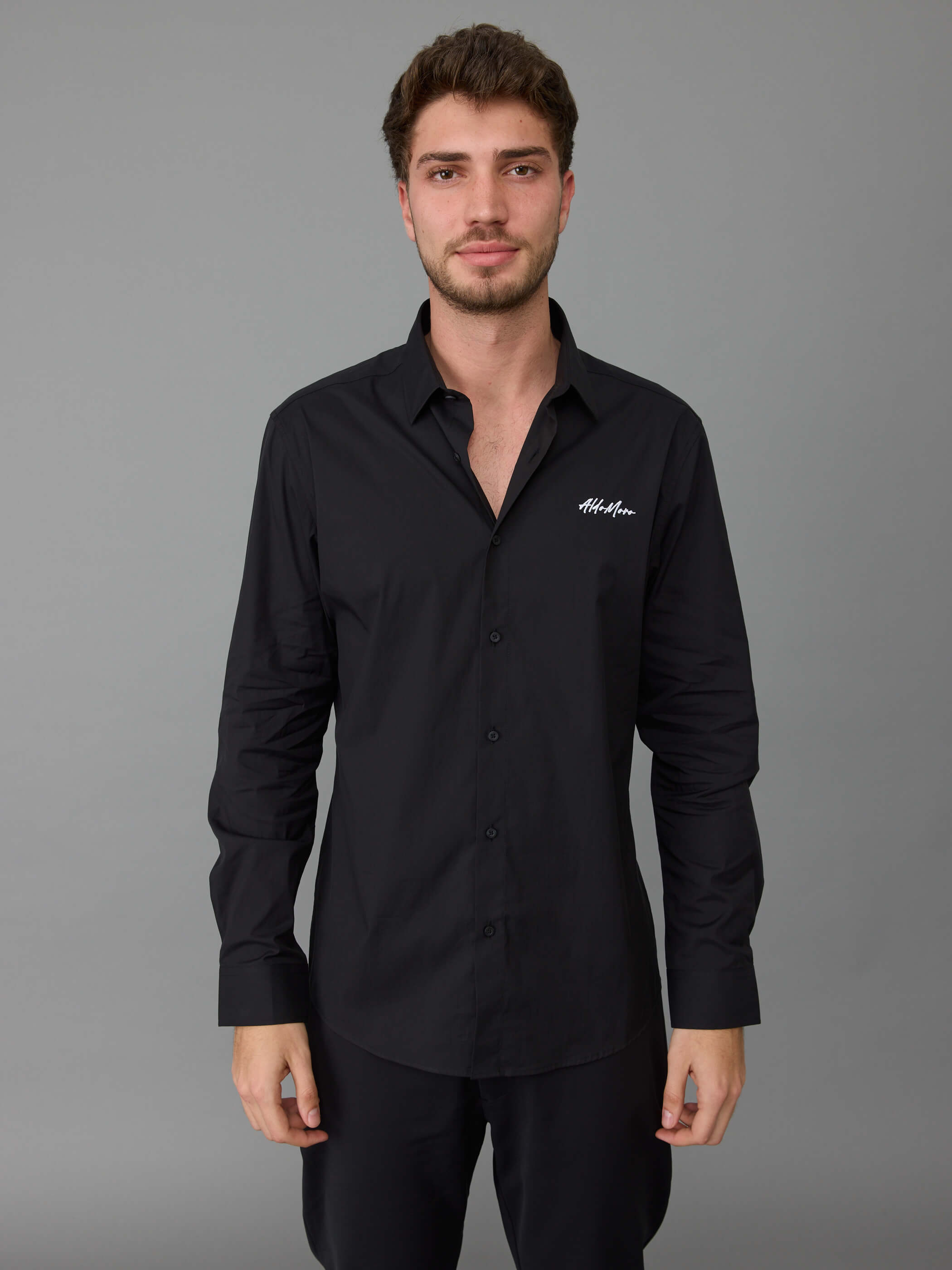 חולצה מכופתרת אלדו מורו Signature Embroidery גברים