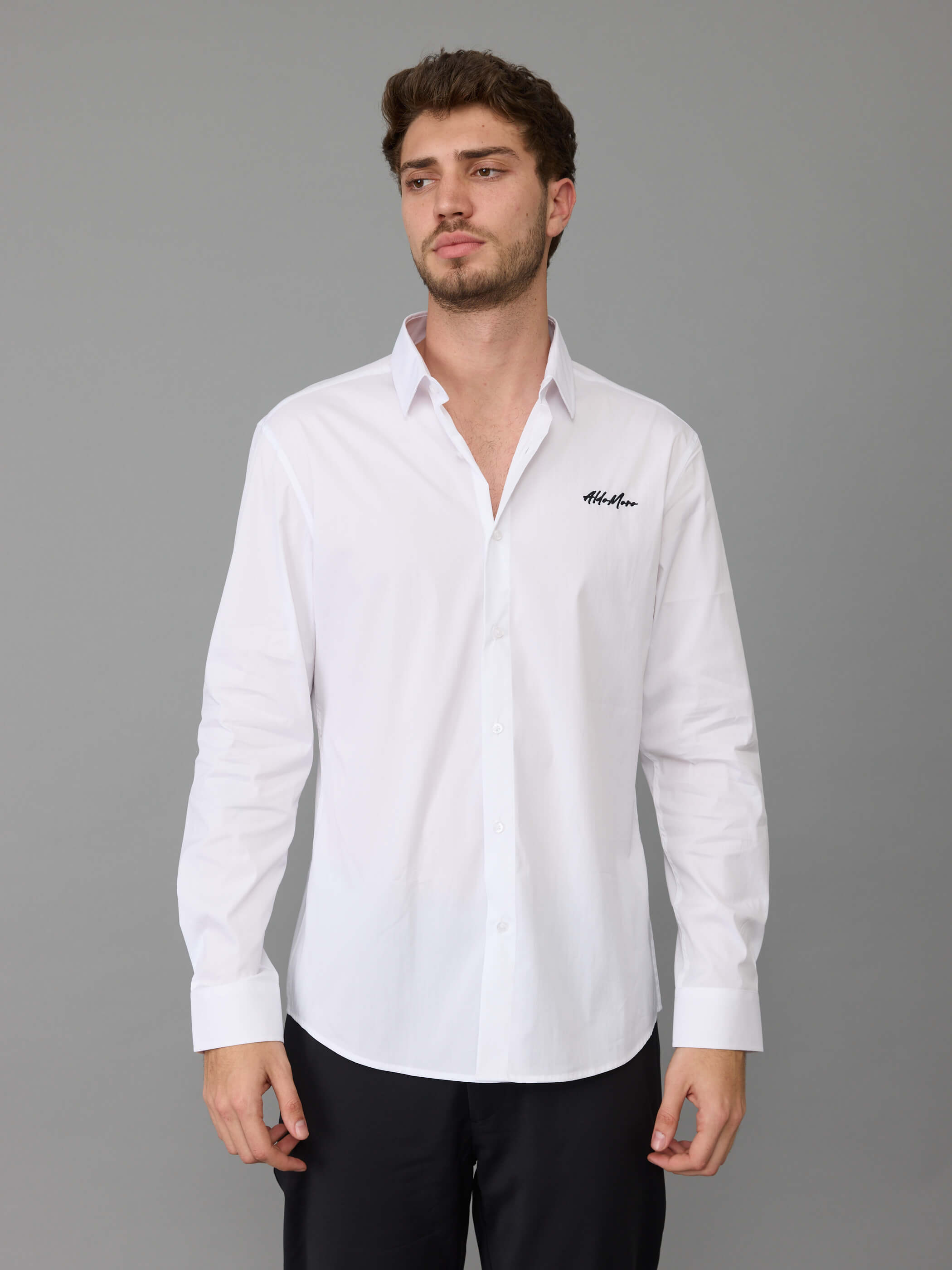 חולצה מכופתרת אלדו מורו Signature Embroidery גברים
